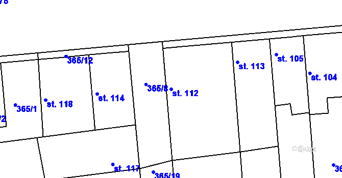 Parcela st. 112 v KÚ Nehvizdy, Katastrální mapa