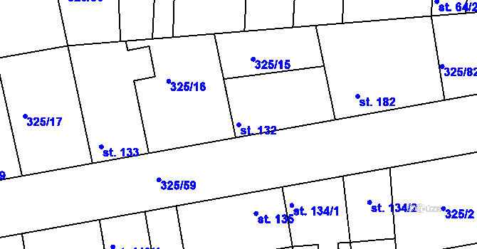 Parcela st. 132 v KÚ Nehvizdy, Katastrální mapa