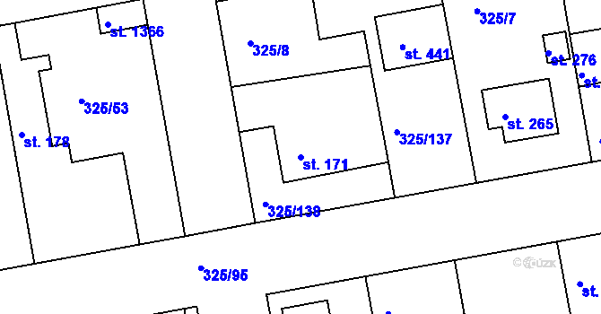 Parcela st. 171 v KÚ Nehvizdy, Katastrální mapa