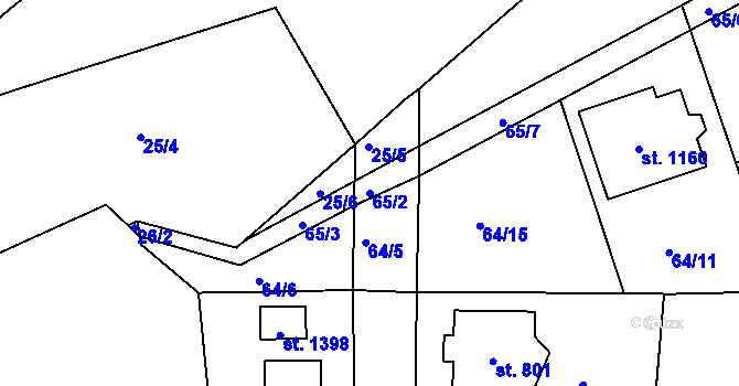 Parcela st. 65/2 v KÚ Nehvizdy, Katastrální mapa