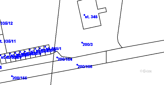 Parcela st. 200/3 v KÚ Nehvizdy, Katastrální mapa