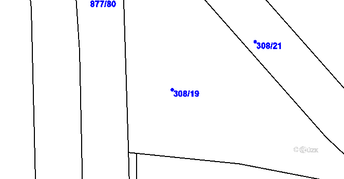 Parcela st. 308/19 v KÚ Nehvizdy, Katastrální mapa