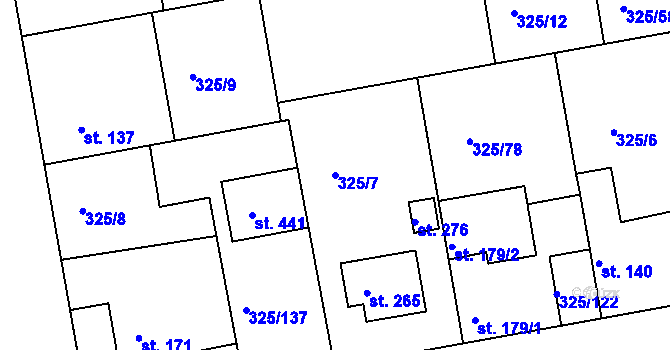 Parcela st. 325/7 v KÚ Nehvizdy, Katastrální mapa