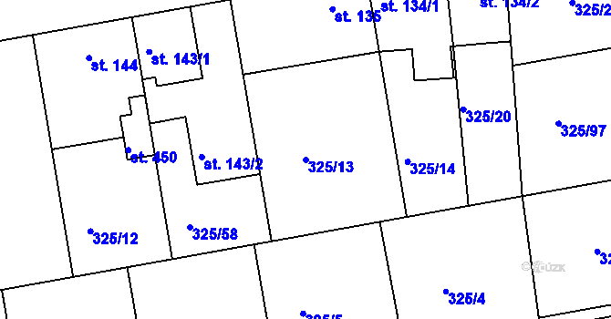 Parcela st. 325/13 v KÚ Nehvizdy, Katastrální mapa