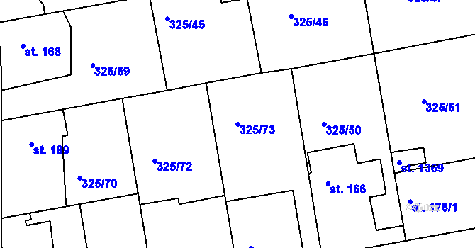 Parcela st. 325/73 v KÚ Nehvizdy, Katastrální mapa