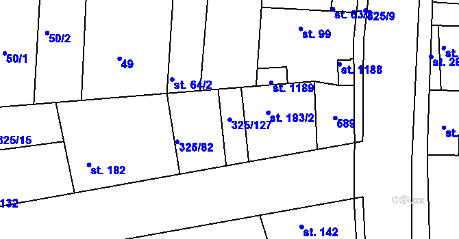 Parcela st. 325/127 v KÚ Nehvizdy, Katastrální mapa