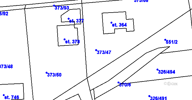 Parcela st. 373/47 v KÚ Nehvizdy, Katastrální mapa
