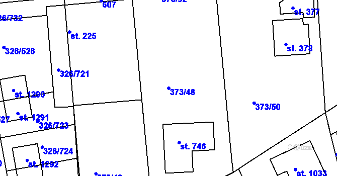 Parcela st. 373/48 v KÚ Nehvizdy, Katastrální mapa
