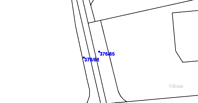 Parcela st. 376/65 v KÚ Nehvizdy, Katastrální mapa