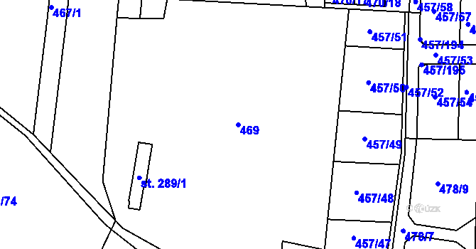 Parcela st. 469 v KÚ Nehvizdy, Katastrální mapa