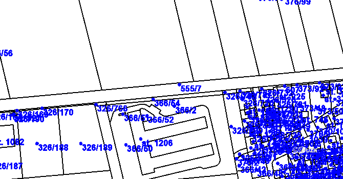 Parcela st. 555 v KÚ Nehvizdy, Katastrální mapa