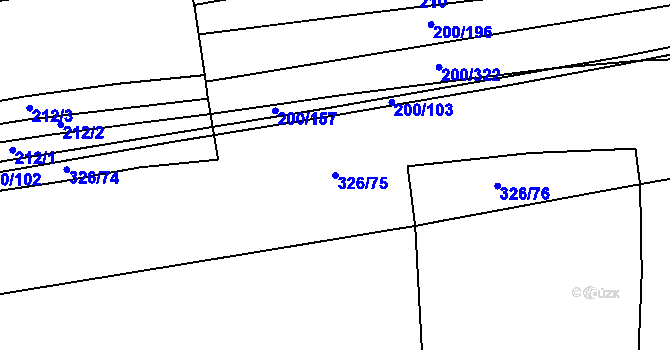 Parcela st. 326/75 v KÚ Nehvizdy, Katastrální mapa