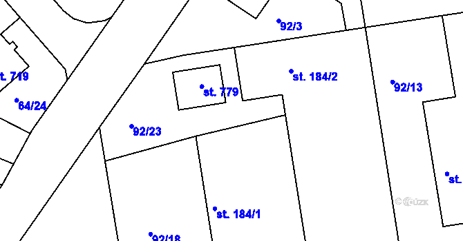 Parcela st. 579 v KÚ Nehvizdy, Katastrální mapa
