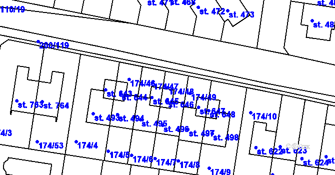 Parcela st. 174/48 v KÚ Nehvizdy, Katastrální mapa