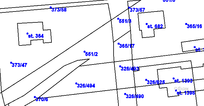Parcela st. 365/18 v KÚ Nehvizdy, Katastrální mapa