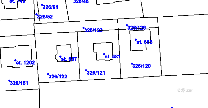Parcela st. 681 v KÚ Nehvizdy, Katastrální mapa
