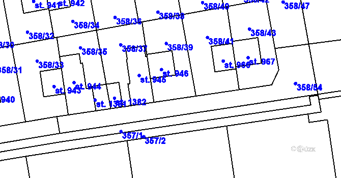 Parcela st. 358/51 v KÚ Nehvizdy, Katastrální mapa