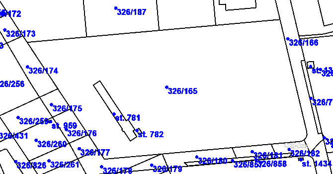 Parcela st. 326/165 v KÚ Nehvizdy, Katastrální mapa