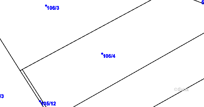 Parcela st. 106/4 v KÚ Nehvizdy, Katastrální mapa