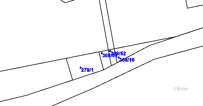 Parcela st. 308/51 v KÚ Nehvizdy, Katastrální mapa