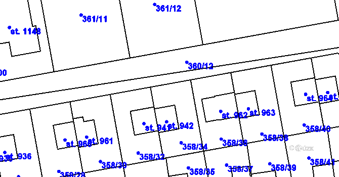 Parcela st. 359 v KÚ Nehvizdy, Katastrální mapa
