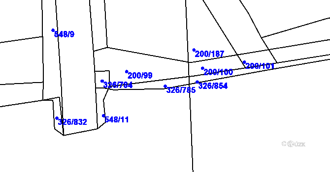 Parcela st. 326/785 v KÚ Nehvizdy, Katastrální mapa