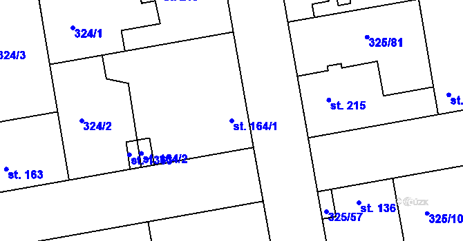 Parcela st. 164/1 v KÚ Nehvizdy, Katastrální mapa