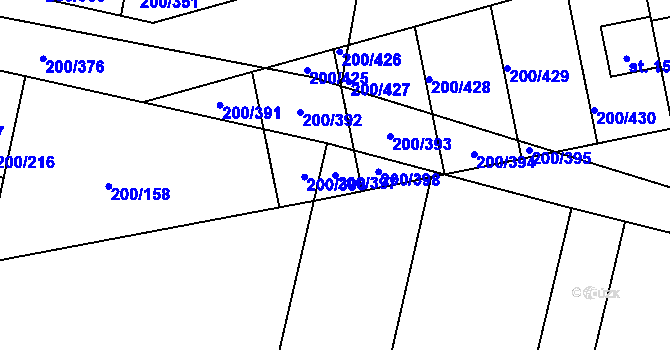 Parcela st. 200/397 v KÚ Nehvizdy, Katastrální mapa