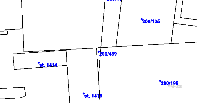 Parcela st. 200/489 v KÚ Nehvizdy, Katastrální mapa