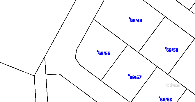 Parcela st. 69/56 v KÚ Nehvizdy, Katastrální mapa