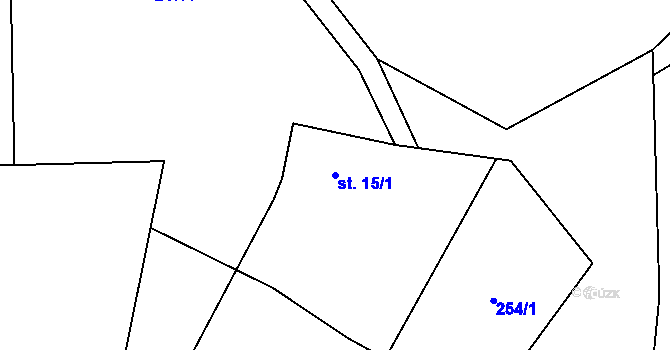 Parcela st. 15/1 v KÚ Homole u Nechalova, Katastrální mapa
