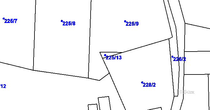 Parcela st. 225/13 v KÚ Homole u Nechalova, Katastrální mapa
