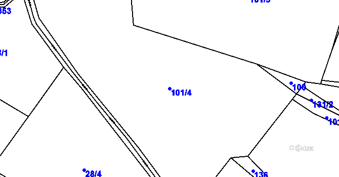 Parcela st. 101/4 v KÚ Homole u Nechalova, Katastrální mapa