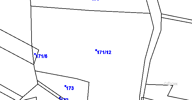 Parcela st. 171/12 v KÚ Homole u Nechalova, Katastrální mapa