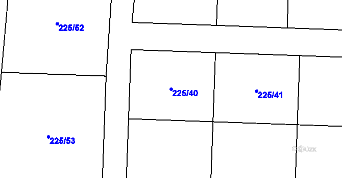 Parcela st. 225/40 v KÚ Homole u Nechalova, Katastrální mapa