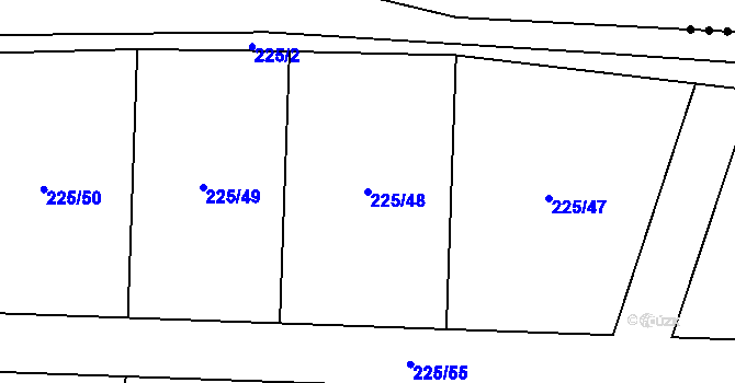 Parcela st. 225/48 v KÚ Homole u Nechalova, Katastrální mapa