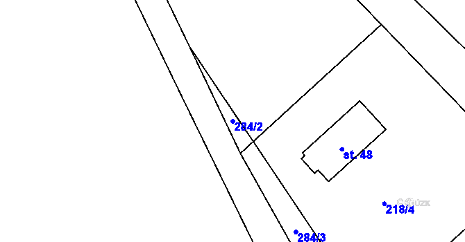 Parcela st. 284/2 v KÚ Homole u Nechalova, Katastrální mapa