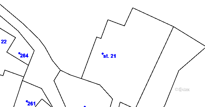 Parcela st. 21 v KÚ Nechalov, Katastrální mapa
