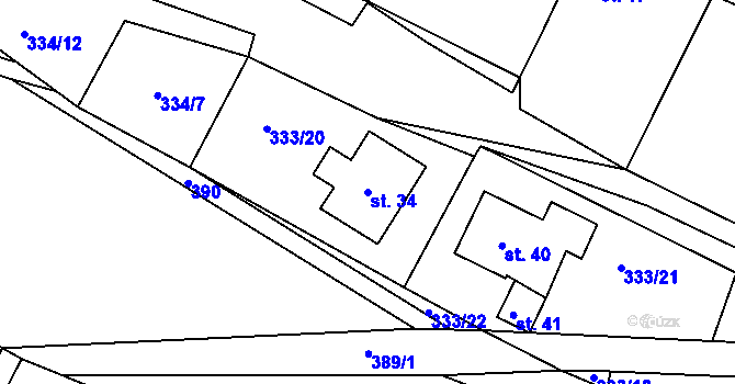Parcela st. 34 v KÚ Nechalov, Katastrální mapa