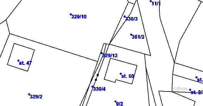 Parcela st. 329/12 v KÚ Nechalov, Katastrální mapa