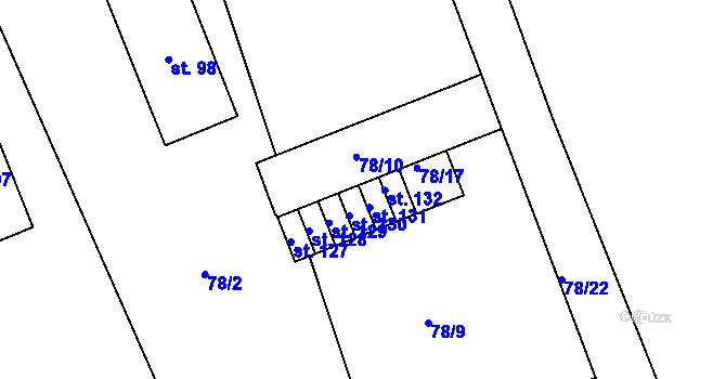 Parcela st. 78/15 v KÚ Lubno u Nechanic, Katastrální mapa