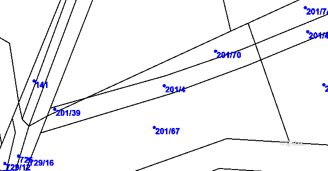 Parcela st. 201/4 v KÚ Lubno u Nechanic, Katastrální mapa