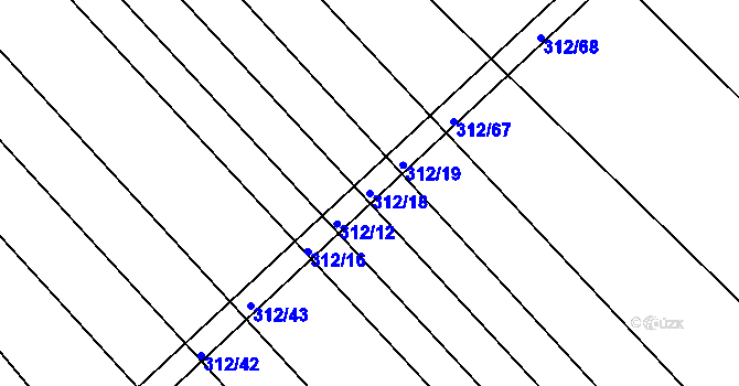 Parcela st. 312/18 v KÚ Lubno u Nechanic, Katastrální mapa