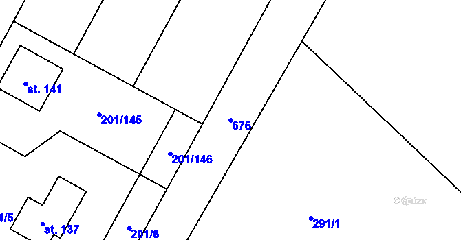 Parcela st. 676 v KÚ Lubno u Nechanic, Katastrální mapa