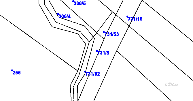 Parcela st. 731/5 v KÚ Lubno u Nechanic, Katastrální mapa