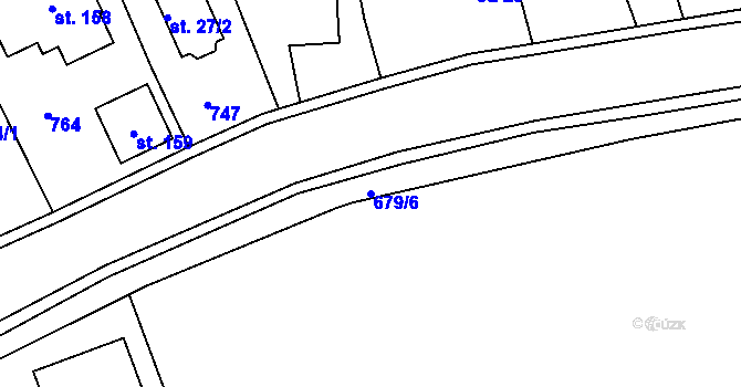 Parcela st. 679/6 v KÚ Lubno u Nechanic, Katastrální mapa