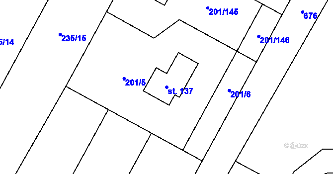 Parcela st. 137 v KÚ Lubno u Nechanic, Katastrální mapa
