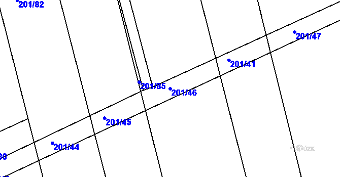 Parcela st. 201/46 v KÚ Lubno u Nechanic, Katastrální mapa