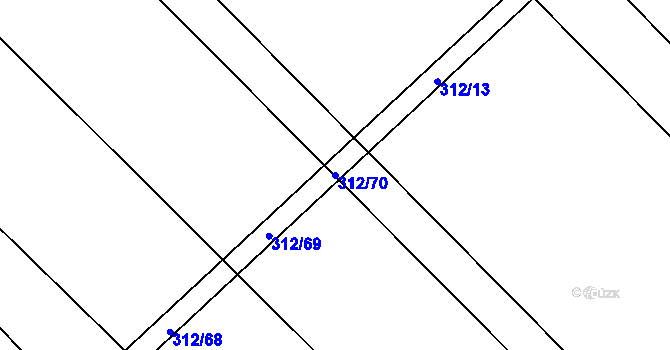 Parcela st. 312/70 v KÚ Lubno u Nechanic, Katastrální mapa