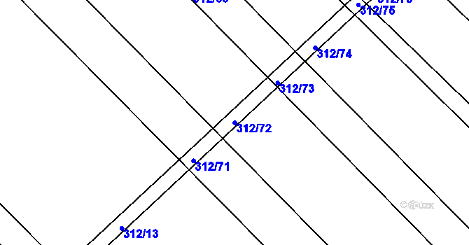 Parcela st. 312/72 v KÚ Lubno u Nechanic, Katastrální mapa